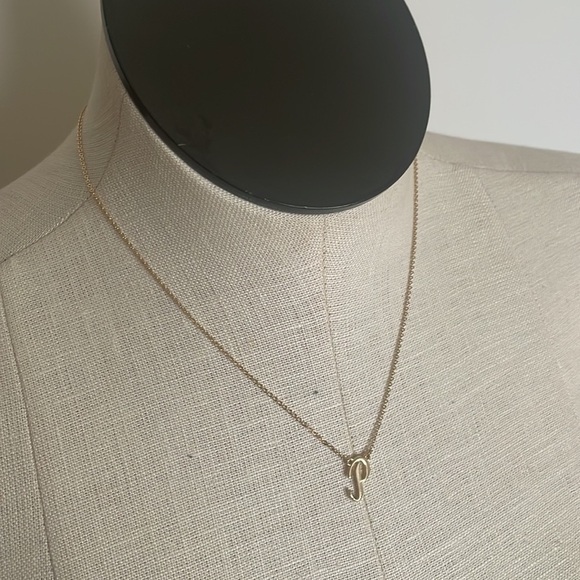 Crown & Ivy necklace P pendant gold tone initial jewelry New OS - Picture 4 of 5